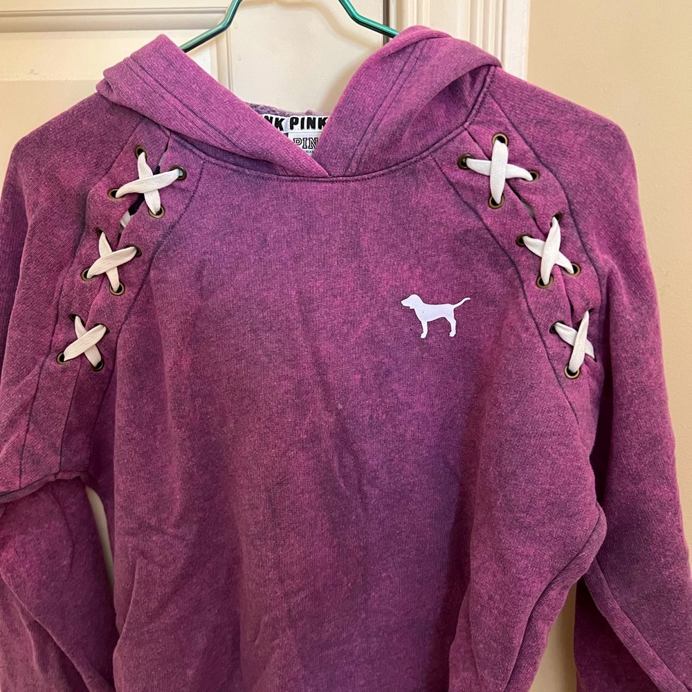 Pink cropped hoodie